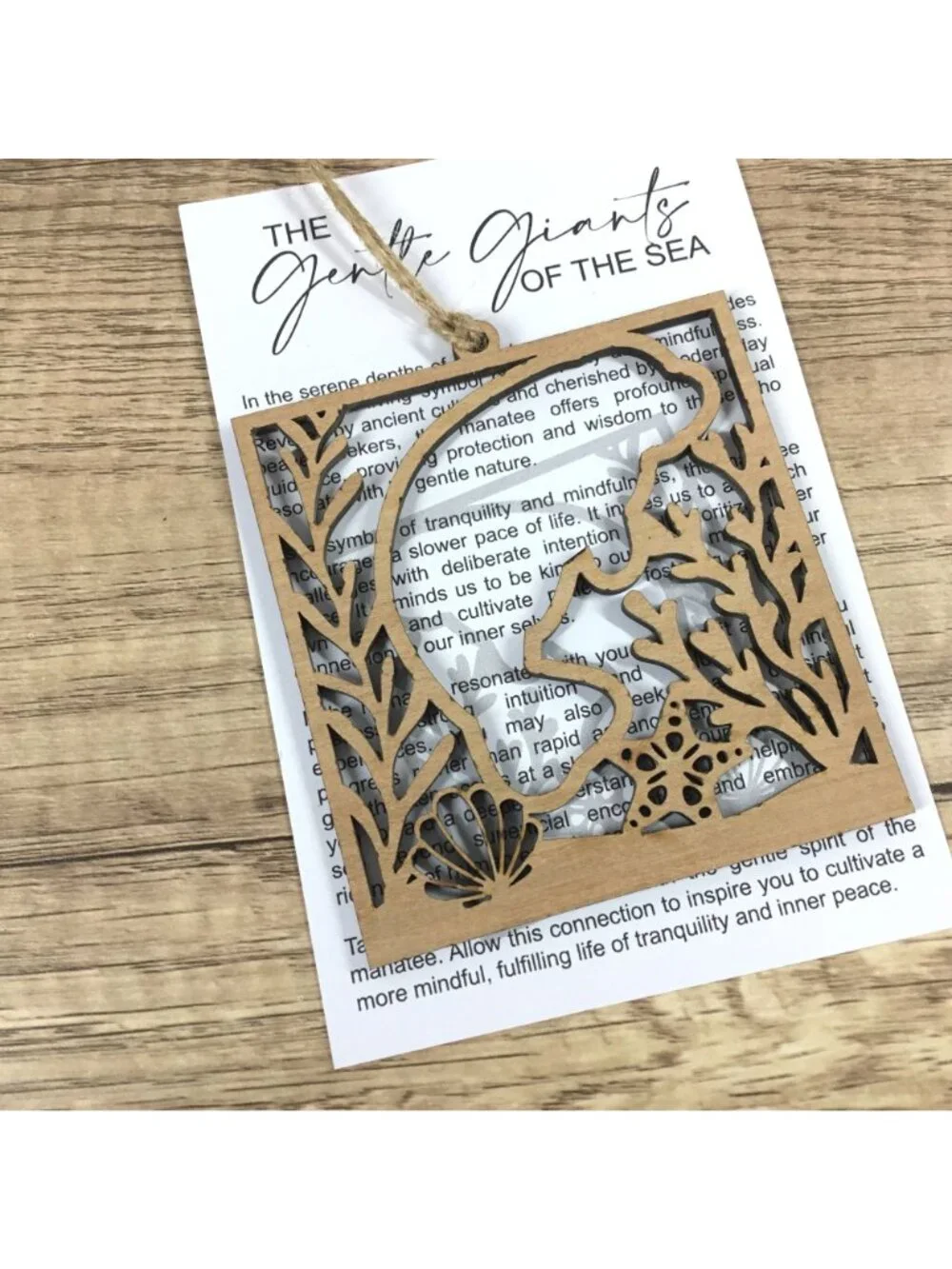 Manatee Story Card Ornament | Gentle Giants of the Sea | Tranquility & Mindfulne